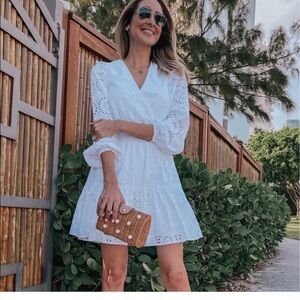 LILLY PULITZER Taviana Eyelet Dress Resort White Circle Bloom Eyelet